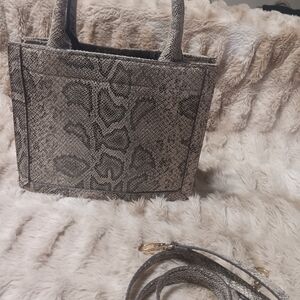 Aldo Gray Snake Print Tote Bag